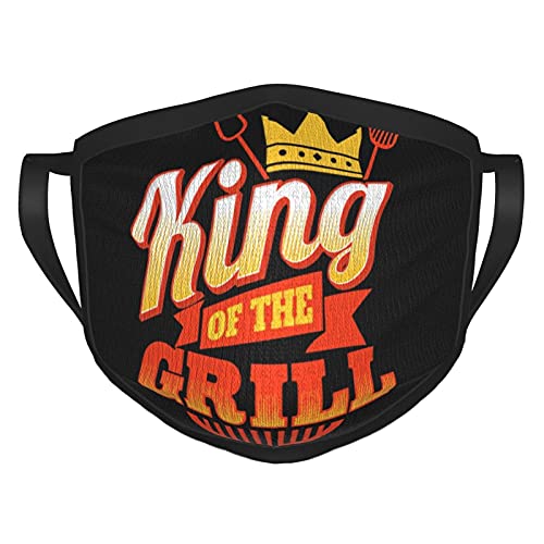 Funny King Of The Grill Summer Bbq Cooking Barbecu Cloth Face Ma_sk lavable reutilizable boca co_ver para mujeres y hombres a prueba de polvo a prueba de viento