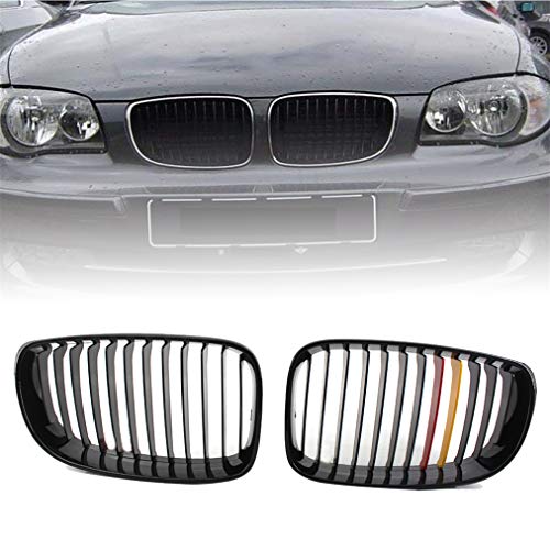 Gengcan Rejilla Delanteras para riñón para BMW E81 E87 120d 120i 130i 2008-2011 Grille Frontales Parachoques Delantero Reemplazo Parrilla 1 par