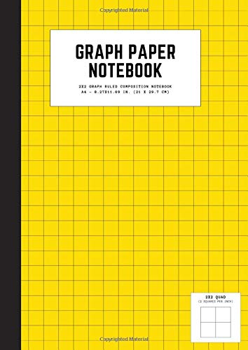 graph paper notebook: a4 8.27x11.69 cute graph paper journal | cool graph paper notebook college ruled | 2 quad ruled | 2x2 graph ruled composition notebook | mustard color