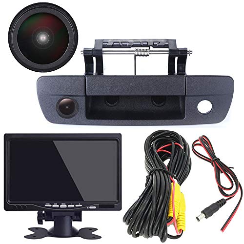 HD IP68 1280pixeles Visión Nocturna Color Vista Posterior Luz de Freno Tercer Techo Lámpara Montaje Superior Cámara Respaldo Ángulo Ajustable para Dodge Ram 1500 2500 3500 Tailgate + 7'' Monitor