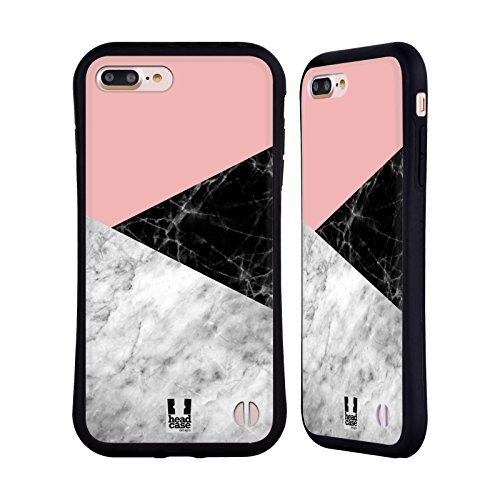 Head Case Designs Bloqueo de Color Marble Trend Mix Carcasa híbrida Compatible con Apple iPhone 7 Plus/iPhone 8 Plus