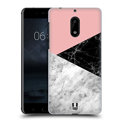 Head Case Designs Bloqueo de Color Marble Trend Mix Carcasa rígida Compatible con Nokia 6