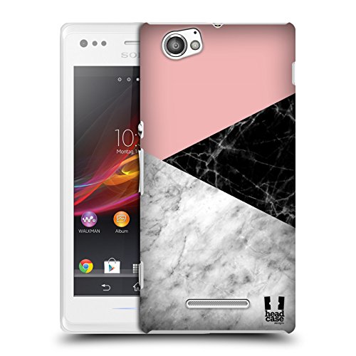 Head Case Designs Bloqueo de Color Marble Trend Mix Carcasa rígida Compatible con Sony Xperia M/M Dual