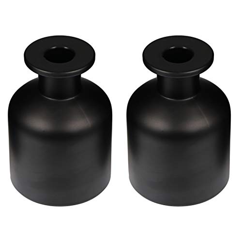 HEALLILY 2 botellas de difusor de vidrio vacías, difusor de aromaterapia, frasco rellenable, para manualidades, fragancias, perfumes, aromas, decoración del hogar, 150 ml (negro mate)