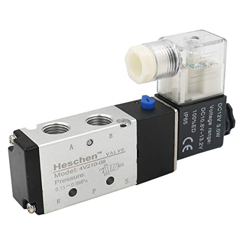 Heschen eléctrico neumática válvula solenoide 4V210-08 DC 12V PT1/4 5 way 2 posición