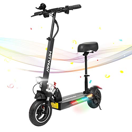 HITWAY Patinete eléctrico, 800 W, 45 km/h, 40 km, Scooter eléctrico Plegable con Pantalla LCD, batería de Iones de Litio de 10 Ah, para Adolescentes y Adultos (negro01)