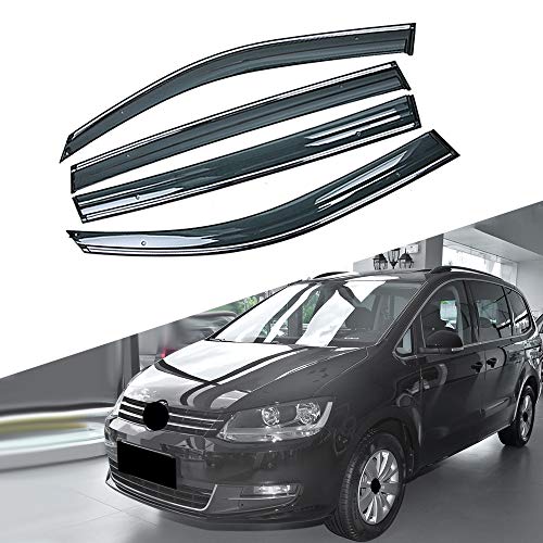 HZHAOWEI , Para Volkswagen VW Sharan 7N 2010-2019 Ventana de Coche Sol Lluvia Viseras Escudo Refugio Cubierta Protectora Marco de Ajuste Etiqueta