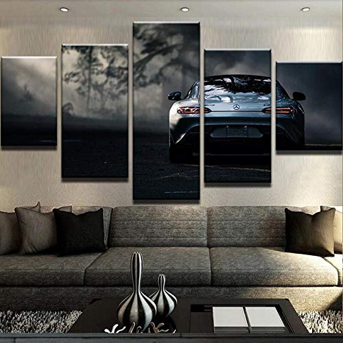 IMXBTQA Impresión En Lienzo 5 Piezas Cuadro sobre Lienzo,5 Piezas Cuadro En Lienzo,5 Piezas Lienzo Decorativo,5 Piezas Lienzo Pintura Mural,Regalo,Decoración Hogareña Coche Am GT