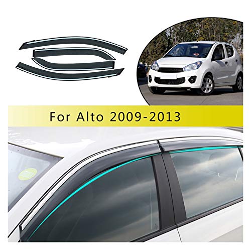 JHDS Derivabrisas 4pcs Car Styling Smoke Hump Ventilera Visores Sun Rain Guard Wind Flectores para Suzuki Alto 2009-2013 Hxjh Lluvia Visera Deflectora