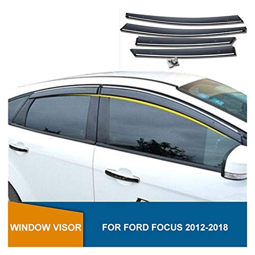 JHDS Derivabrisas para Ford Focus 2012-2018 Sedan/Hatchback Ventana De Visera Deflector Smoke Car Shield Guardias De Lluvia Hxjh Lluvia Visera Deflectora