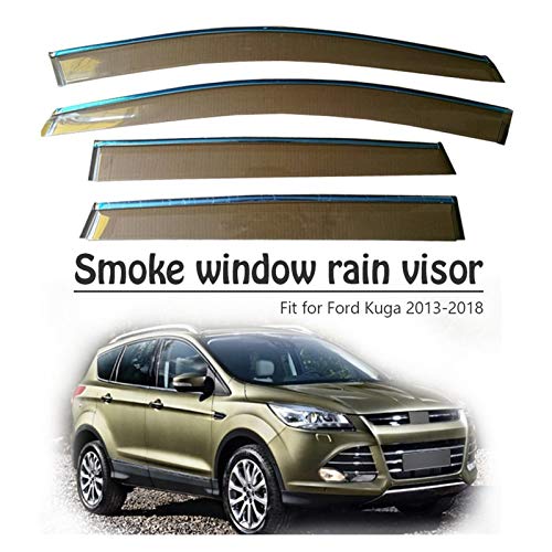 JHDS Derivabrisas para Ford Kuga 2013 2014 2015 2016 2017 2018 Ventana De Humo Visera De Lluvia ABS Ventilación Deflectores De Sol Accesorios De Protección Lluvia Visera Deflectora