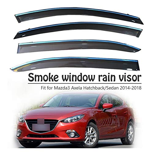 JHDS Derivabrisas para Mazda 3 Axela Hatchback/Sedan 2014 2015 2016 2017 2018 Viseras De Ventana Lateral Deflectores De Viento Visera De Lluvia Lluvia Visera Deflectora