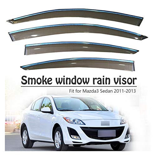 JHDS Derivabrisas para Mazda 3 Sedan 2011 2012 2013 Ventana De Humo Visera De Lluvia Estilo De Coche ABS Ventilación Deflectores Solares Guardia Lluvia Visera Deflectora