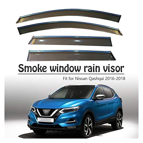 JHDS Derivabrisas para Nissan Qashqai 2016 2017 2018 Ventana De Humo Visera De Lluvia Estilo ABS Ventilación Deflectores De Sol Accesorios De Protección Lluvia Visera Deflectora