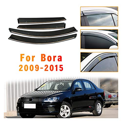 JHDS Derivabrisas para Volkswagen para Bora Sedan 2009-2015 Auto Sun Visor Vellera Visor Lluvia Shade For Coche Ventana Visera De Plástico Hxjh Lluvia Visera Deflectora