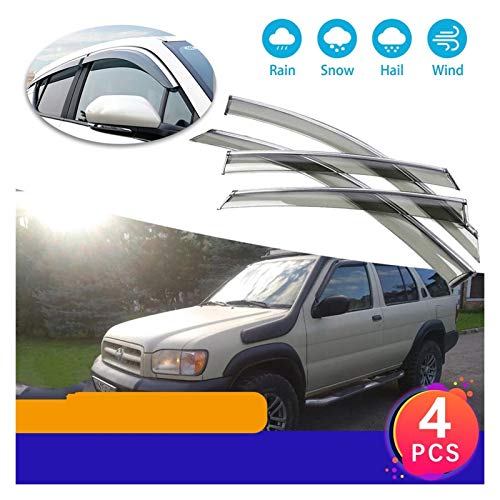 JHDS Ventanillas Viento y Lluvia para Nissan Pathfinder Terrano R50 1996~2004 Deflectores De Ventana Visor Toldos De Ventilación Protector Deflector Refugios Escudo Coche Deflectores Viento