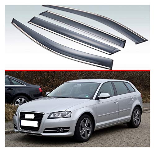 JIUTAI Deflectores de Viento para Audi A3 Sportback 2010 2011 2012 2013 4pcs Car Side Windows Windows Deflectores Windshield Tinteed Sun Viseras Accesorios Deflectores Aire