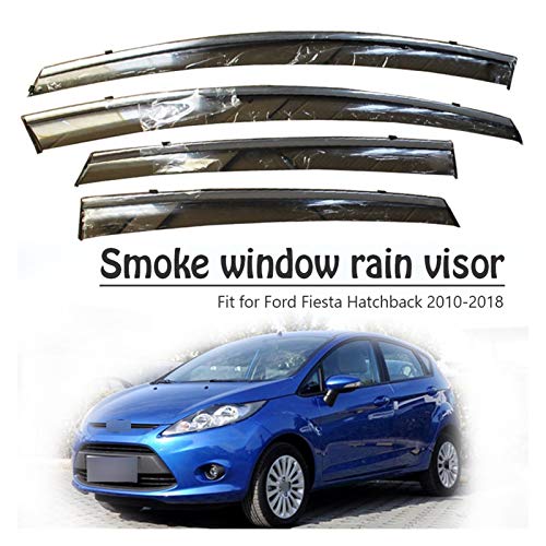 JIUTAI Derivabrisas para Ford Fiesta Hatchback 2010 2011 2012 2013 2014 2015 2016 2017 2018 Ventana Velana Visor Deflectores Deflectores Viento y Lluvia