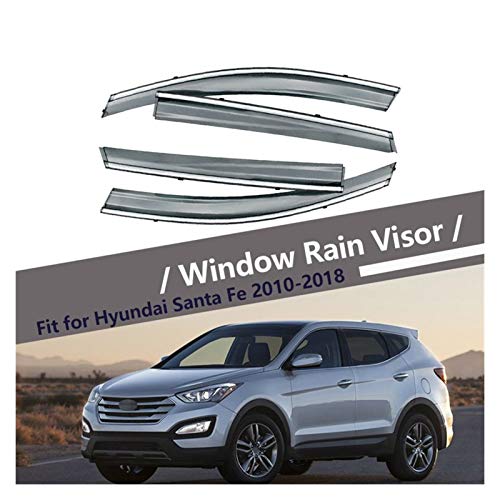 JIUTAI Derivabrisas para Hyundai Santa Fe 2010 2011 2012 Ventana Viento Lluvia Deflector Ventana Lluvia Visera Guardia Accesorios Deflectores Viento y Lluvia