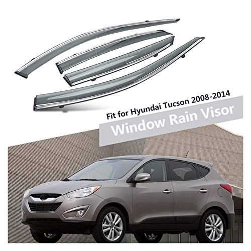 JIUTAI Derivabrisas para Hyundai Tucson 2008 2009 2010 2011 2012 2013 2014 Vuelos De Ventanas Laterales Visores De Viento Visera De Lluvia Deflectores Viento y Lluvia