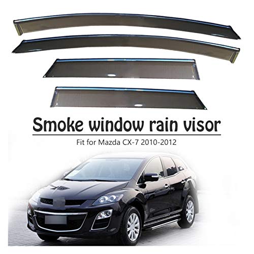 JIUTAI Derivabrisas para Mazda CX-7 2010 2011 2012 Ventana Humo Visera Lluvia Estilo De Coche ABS Ventilación Deflectores De Sol Accesorios Protección Deflectores Viento y Lluvia