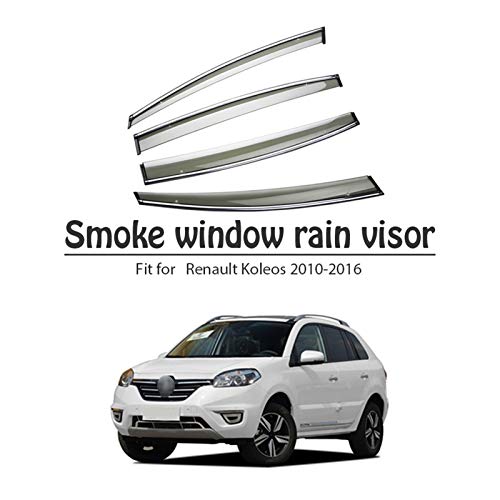 JIUTAI Derivabrisas para Renault Koleos 2010 2011 2012 2013 2014 2015 2016 Humo Window Lluvia Visera ABS Deflectores Guardia Accesorios Deflectores Viento y Lluvia