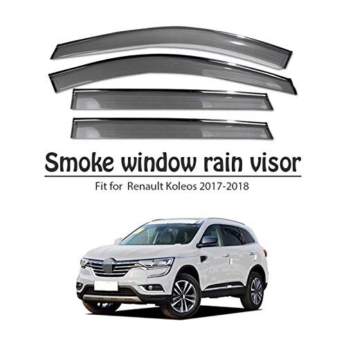 JIUTAI Derivabrisas para Renault Koleos 2017 2018 Viseras De Ventana Lateral Deflectores De Viento Visera De Lluvia para Ventana Accesorios De Coche Deflectores Viento y Lluvia