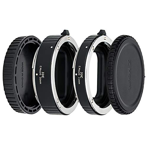 JJC 11mm/16mm Sets Metal Tubo de Extensión TTL Enfoque Automático AF para Nikon Z Mount Z7, Z7II, Z6, Z6II, Z5, Z50 Cámara Digital y Lentes Z Mount