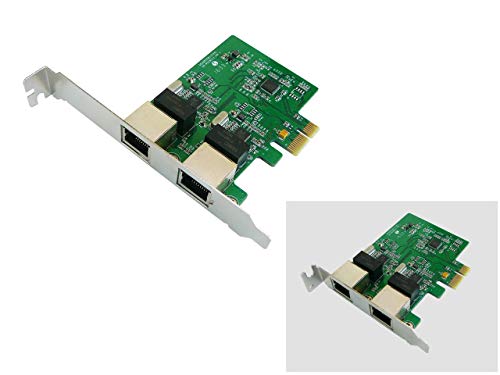 KALEA-INFORMATIQUE. Tarjeta controladora PCI Express PCIe 2 puertos RJ45 Gigabit Ethernet 10 100 1000Mbps. Doble Chipset Realtek. Low y High Profile. Windows, Mac, Dos.