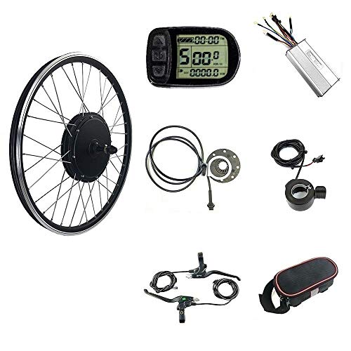 Kit de conversión para bicicleta eléctrica resistente al agua, sin escobillas, motor trasero de 48 V 1000 W, fácil de usar, pantalla LCD5, kit de bicicleta eléctrica