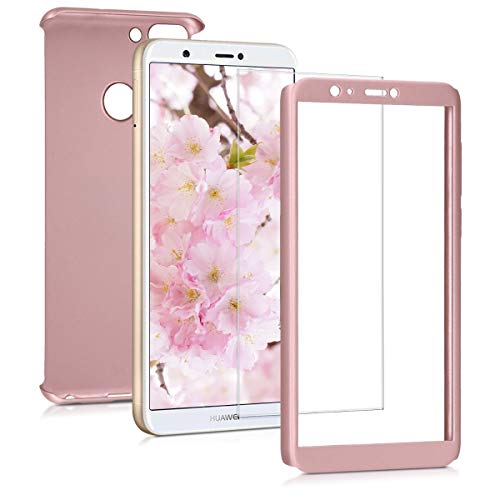 kwmobile Funda Compatible con Huawei Enjoy 7S / P Smart (2017) - Carcasa Protectora con Protector de Pantalla - Cover con Protector Duro