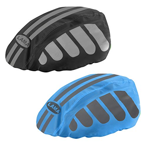 LAMA Fundas para Casco de Bicicleta, [Paquete de 2] Funda de Lluvia para Casco de Bicicleta de Ciclismo de Alta Visibilidad con Tira Reflectante