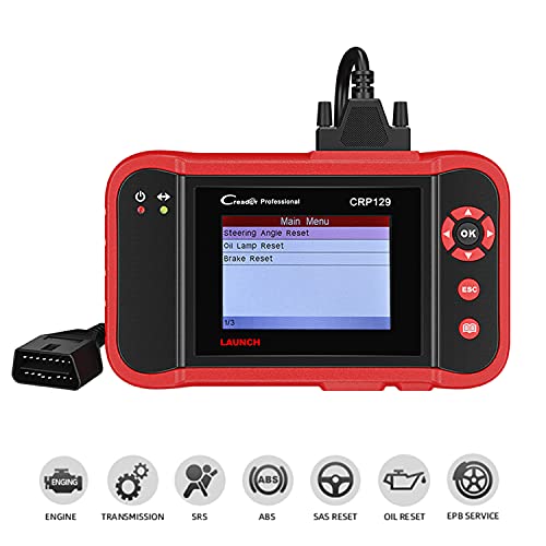 Launch X431 CRP129 Diagnosis Multimarca OBDII EOBD Lectura Borrado Códigos Error, Motor, Transmisión, ABS, Airbag, Aceite, SAS, Batería con tarjeta 1 GB Actualizaciones Marcas Incluidas