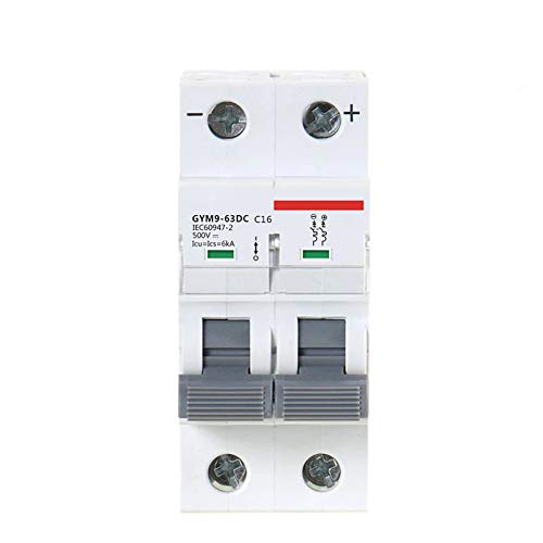 LUOXUEFEI Disyuntor Diferencial Interruptor Disyuntor Dc 6Ka 2P 500V Dc 6A 10A 16A 20A 25A 32A 40A 50A 63A