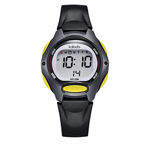 Lvmiao Reloj electrónico de Reloj de Alarma Digital, niños niños Deportes Anti-caída, Hombres y Mujeres Junior Luminoso Hombres y Mujeres Reloj de Estudiante Impermeable,2