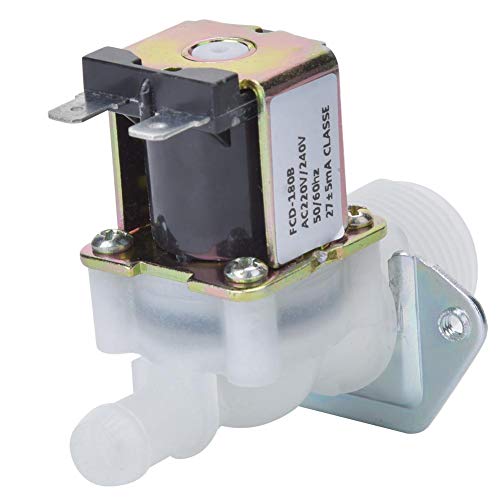 Marhynchus Válvula solenoide eléctrica de 3/4 pulgadas, válvula solenoide de agua de entrada de 220 V, conector de plástico de guía de 1 vía para uso doméstico de 220 V