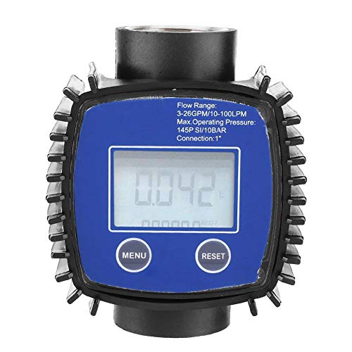 Medidor de flujo digital de 1", medidor de flujo diesel de agua de alta precisión multipropósito, medidor de flujo para manguera de jardín, para diesel, gasolina, urea, líquido químico, agua, aceite