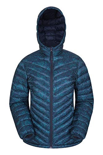 Mountain Warehouse Chaqueta Acolchada Seasons para Mujer - Abrigo Resistente al Agua para Mujer, Bolsillos Delanteros, puños y Capucha Ajustables, Invierno Azul Marino 42