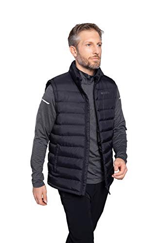 Mountain Warehouse Seasons Gilet Rellenado Estaciones - Chaleco hidrófugo de Gilet, Chaqueta Caliente, Ligera con Dos Bolsillos Delanteros, fáciles almacenar la Capa, Invierno Negro XS