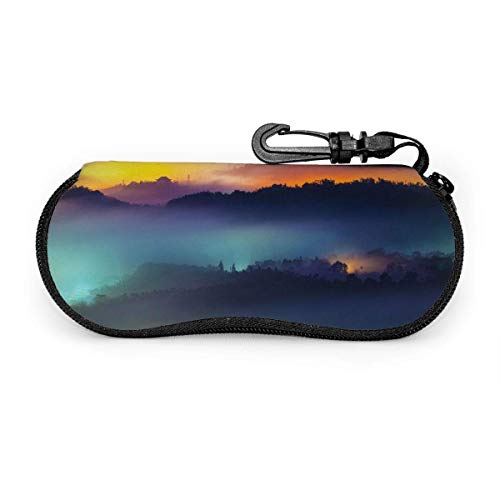 N\A Estuche Blando para Gafas de Sol con Llavero con mosquetón, Bolso portátil Ultraligero con Cremallera de Neopreno Cloud Clourful Cloud