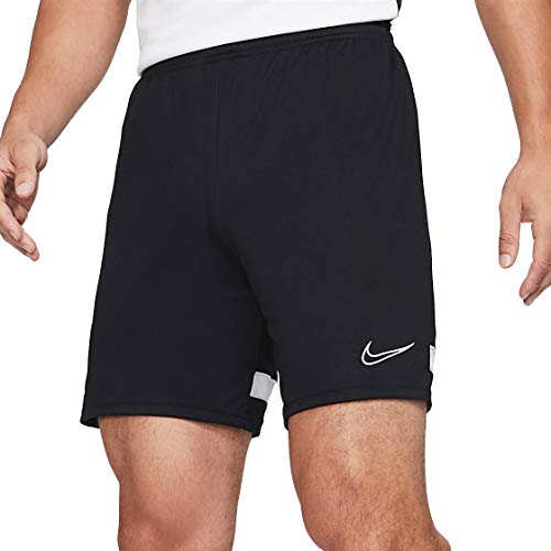 NIKE Dri-FIT Academy Pantalones Cortos De Fútbol, Hombre, Negro/Blanco/Blanco/Blanco, S