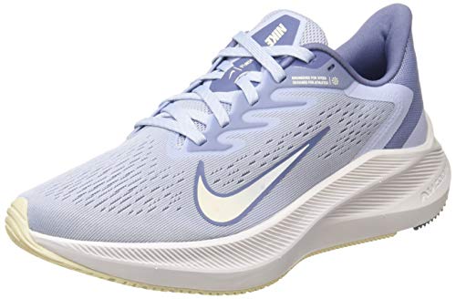 Nike Zoom Winflo 7, Running Shoe Mujer, Ghost/World Indigo-Guava Ice, 39 EU