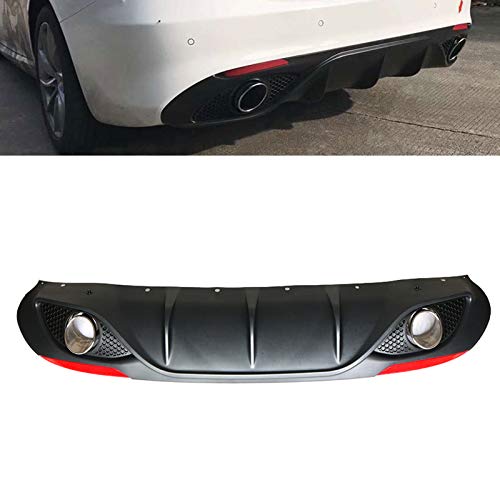 OEMC Fibra de Carbon Parachoques Lip Spoiler Body, Trasero Spoiler Inferior PP Negro Difusor de Parachoques Alerón de Labios Compatible con Alfa Romeo Giulia Sedan 4 Puertas 2016 2017 Quadrifoglio TI