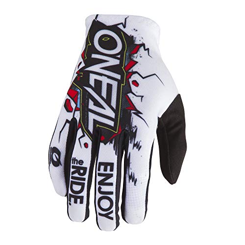 O'NEAL | Guante de Ciclismo Motocross | MX MTB DH FR Downhill Freeride | Materiales duraderos y Flexibles, Palma ventilada | Matrix Youth Glove Villain | Niños | White Multi | Talla XL