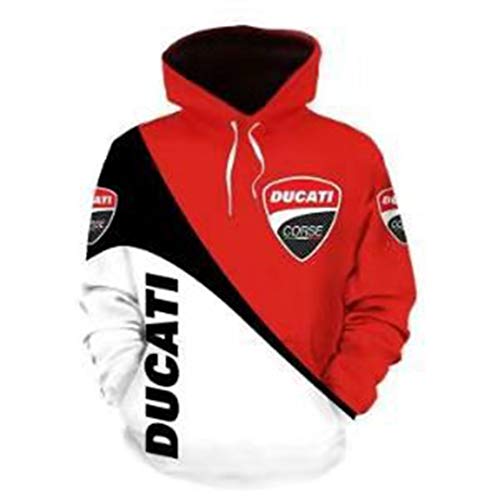 Otoño E Invierno Hombre De Manga Larga Tamaño Pullover Digital Impreso Ducati con Capucha Color De Contraste Ocasional del Suéter con Capucha Salvaje S para 5XL Y Dos Colores Opcionales (1,5XL)