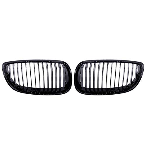 para B-MW E92 E93 316i 320d 2006 2007 2008 2009 2010 Parrillas De Riñón De Parachoques Delantero Negro Brillante para Coche (Color : Negro Brillante)