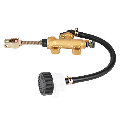 Qiilu Universal Rear Brake Master Cylinder Pump con depósito para Motocicleta Dirt Bike ATV