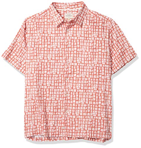 Quiksilver POSEIDENS Woven Camisa, Canyon Rose Poseidons Will, L para Hombre