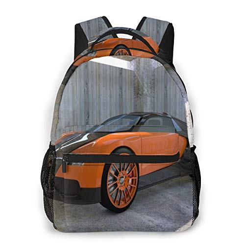 RAHJK Mochila Tipo Casual Mochila Escolares Mochilas Estilo Impermeable para Viaje de Ordenador Portátil hasta 14 Pulgadas Coche Deportivo descapotable 8