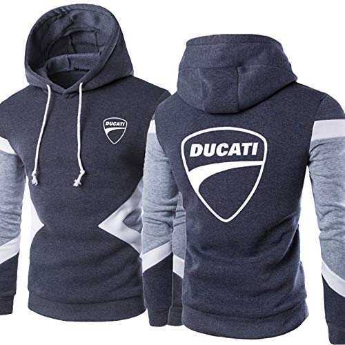 RLJqwad Sudadera con Capucha para Hombres Ducati Logo Sudadera De Manga Larga SportswearPrinted Pullover Hood Four Seasons Casual Outdoor Sudadera Al Aire Libre Regalos Grey-Medium